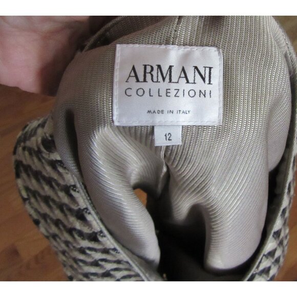 Vintage Armani Collezioni Houndstooth Virgin Wool Blazer Jacket Size 12 - Picture 7 of 7